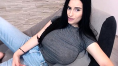 Babe with big boobs on webcam this