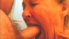 Granny sucking dick.