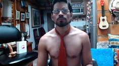 Sensual Latin Boss masturbating Part 4 doing a Cam Show