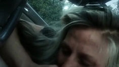 Cheating Wife Sucking Lover's Cock In Car