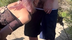 Blonde Blowjob Outdoor