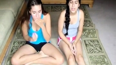 Cute girls attempting yoga !